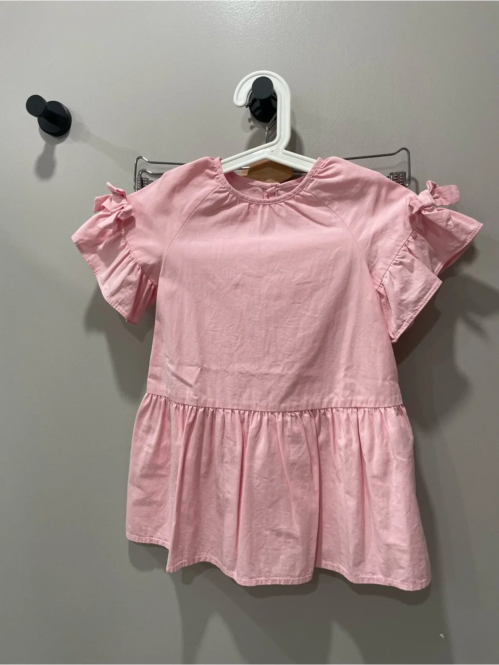 Zara Pink Flutter Sleeve Peplum Dress
